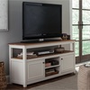 Alaterre Furniture Savannah TV Cabinet, Ivory with Natural Wood Top ASVA10IVW